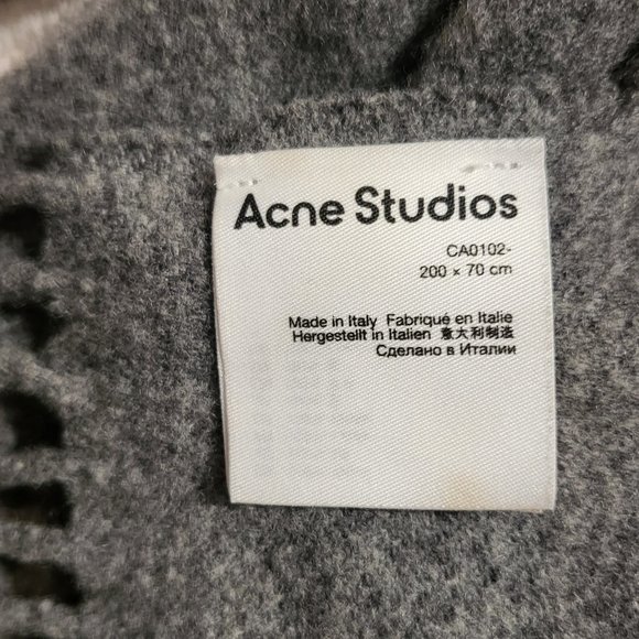 Acne wool scarf oversized - Grey melange - Picture 4 of 4